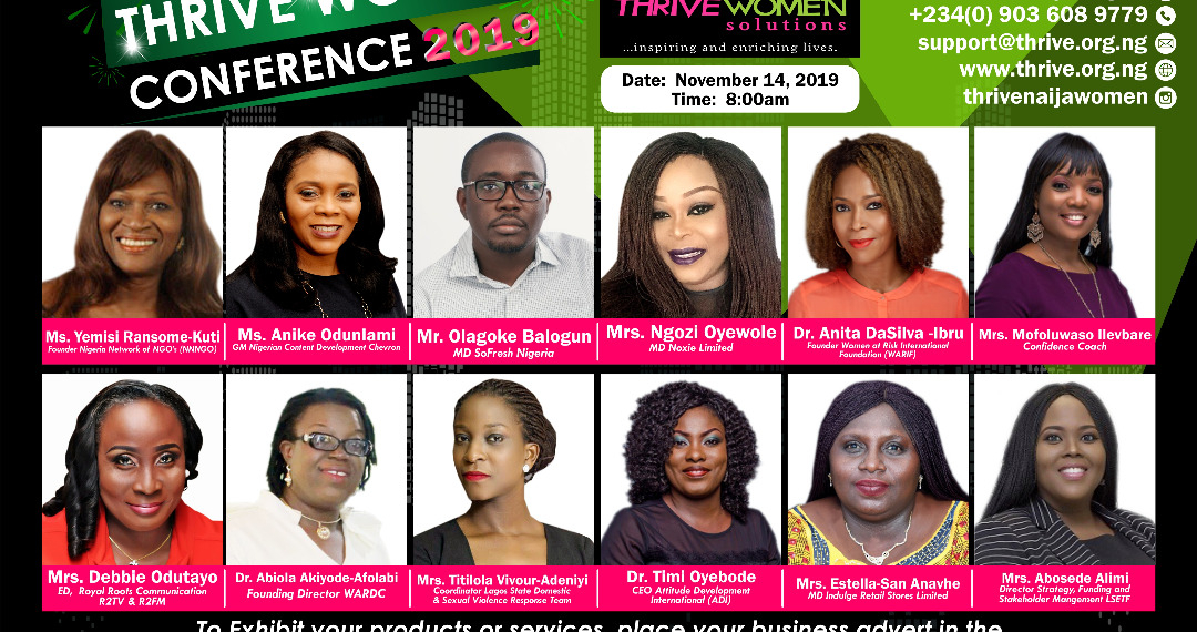 Thrive Women Conference holds Nov 14 in Lagos