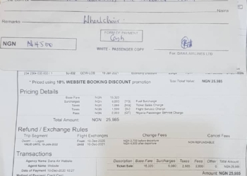 Dana Air Charges N4,500 As Service Fee For Wheelchair Usage