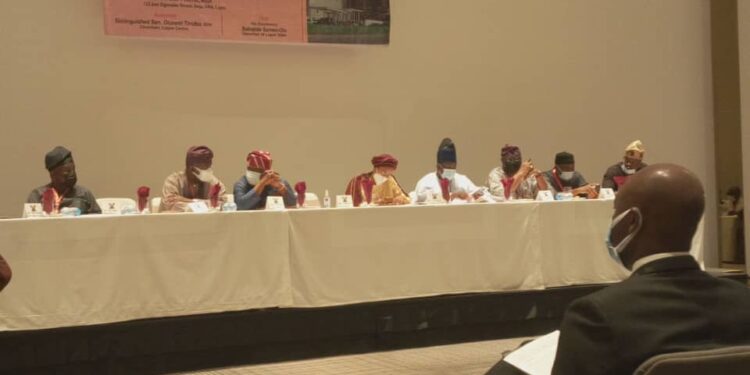 People seated by the high table
