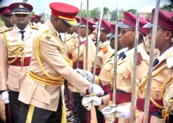 A Road Safety official inspecting a parade