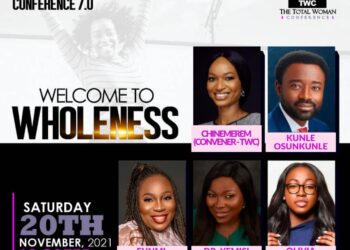 An image with the inscription Welcome to Wholeness. Showing pictures of speakers