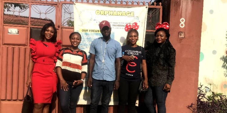 Serene Early-TROBB Concept Convener with Partners and Volunteers at the visit to Ancient of Days Orphanage and Widowhood Foundation