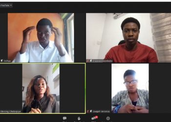 A screenshot of a zoom meeting with 4 people in the video