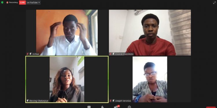 A screenshot of a zoom meeting with 4 people in the video