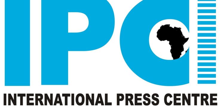 Image of a logo with text that reads International Press Centre