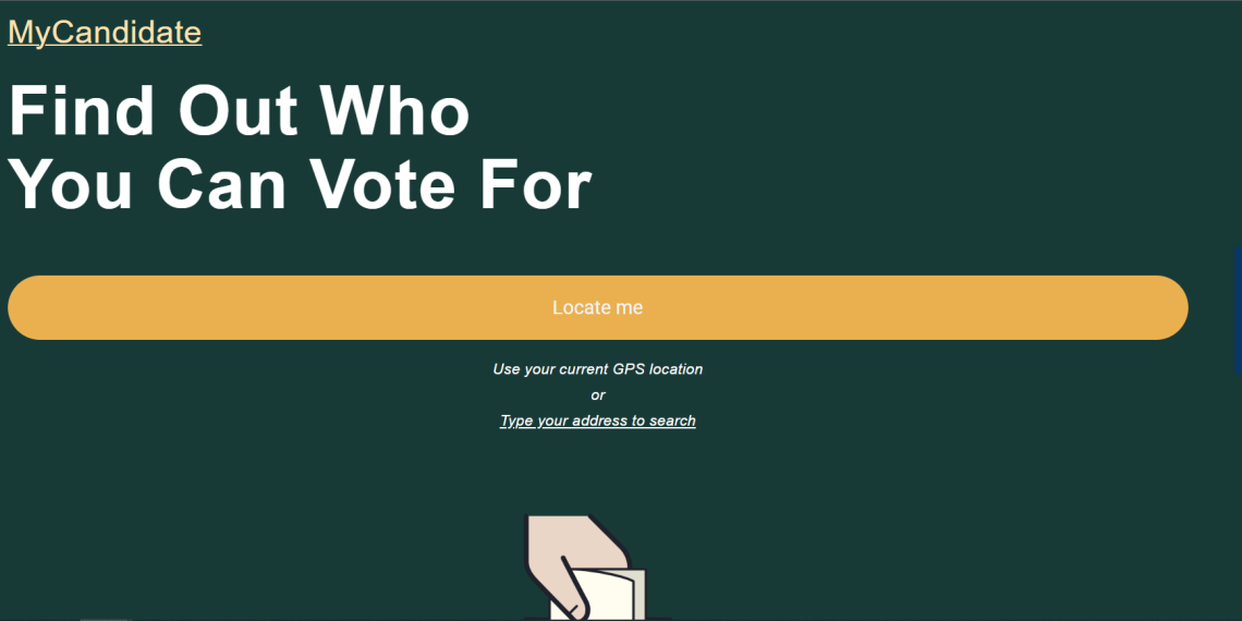 Image of the home page of my candidate website