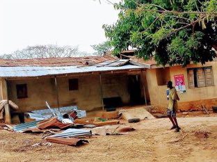 One of the houses affected by the heavy rainstorm in Ekiti. Source: The Punch