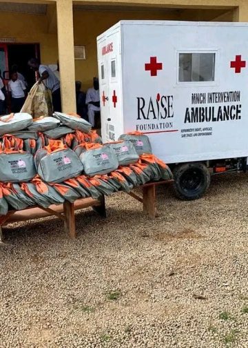 Tricycle ambulance and delivery kits donated by Raise Foundation to Maje PHC