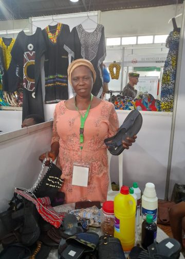 Dr. Christiana Akinrinmade during an exhibition
