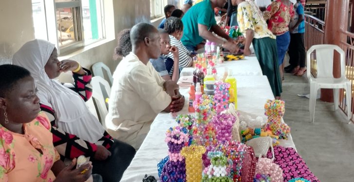Different items made with bead placed on the table.