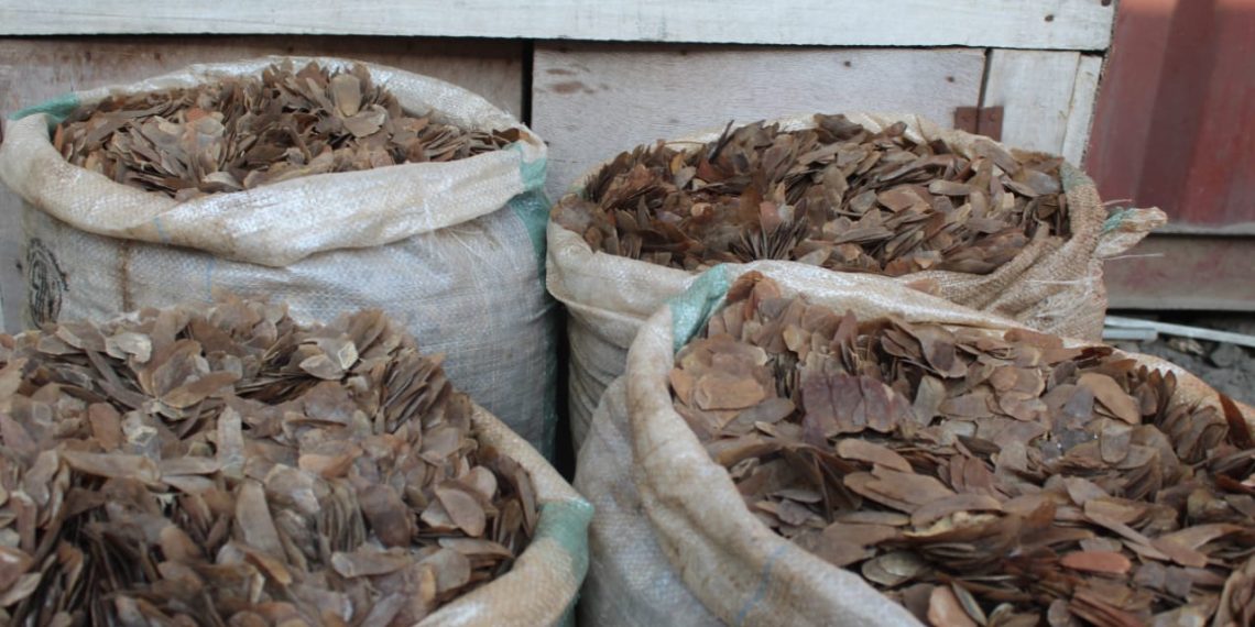 four bags of animal scales opened