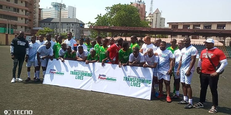 People on the field in group picture