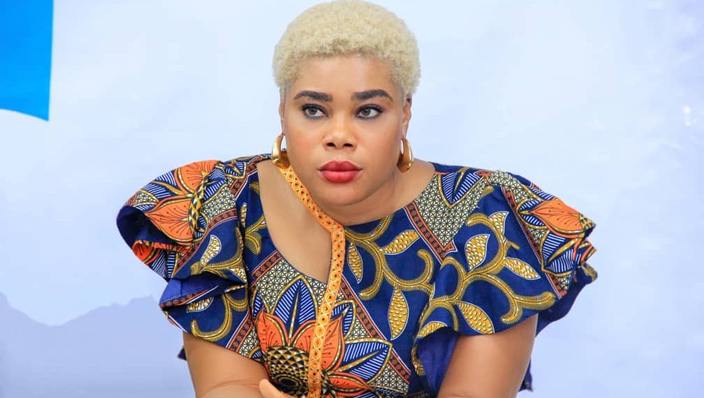 A fair woman with a gold hair