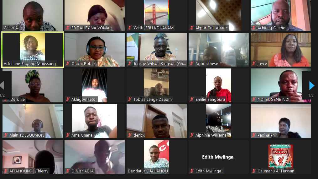 Image of people faces on a screen