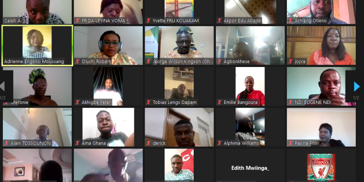 Image of people faces on a screen