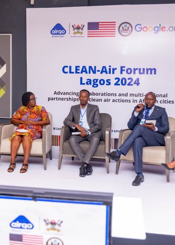 (L to R) Dr. Babatunde Ajayi, LASEPA General Manager, Selina Amoah, Ghana Environmental Protection Agency (Ghana EPA), Lemesa Hirpe Wari, Ethiopian Environmental Protection Authority, Maurice Kavai, Nairobi City County Government and Dr. Meelan Thondoo, University of Cambridge during the panel discussion
