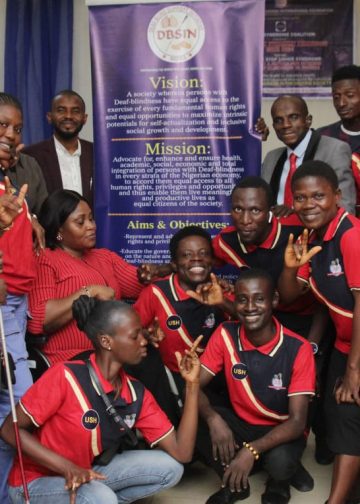 Group picture of LALIF team at the Deaf-Blind Association launched by LALIF