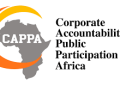 Map of Africa by the right hand side is written Corporate Accountability and Public Participation Africa