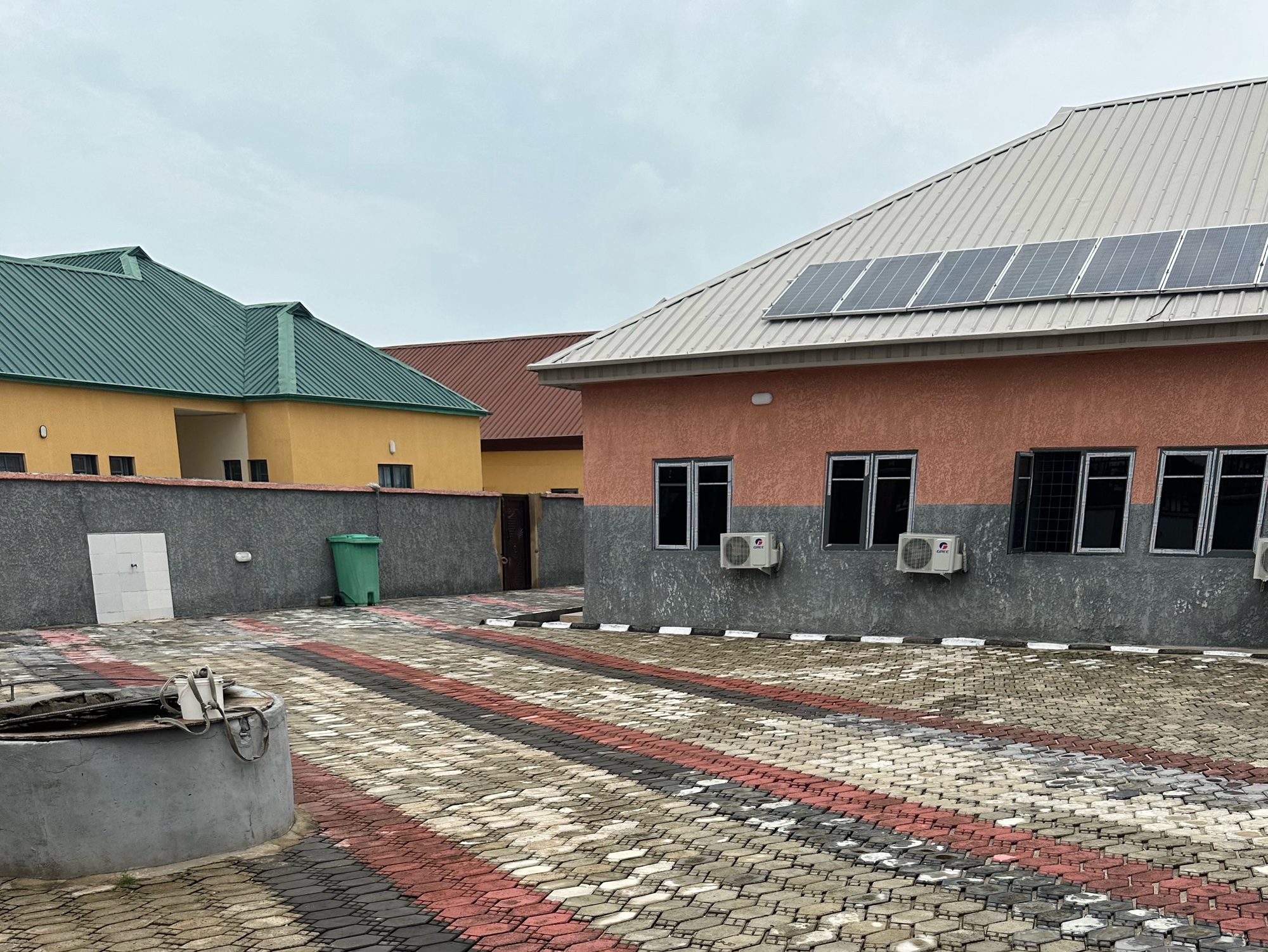 A building with solar panels on the roof