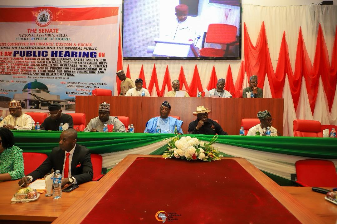 People seated indoors