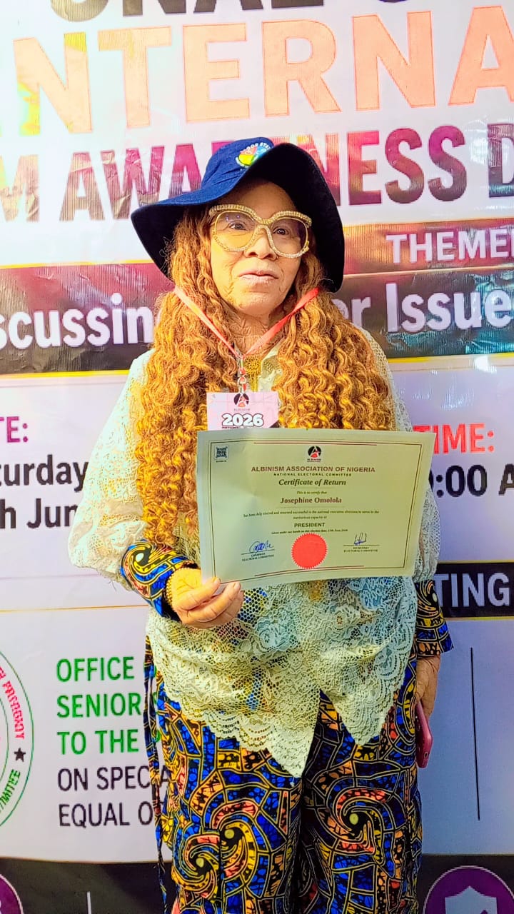 Josephine Omolola, the President of Albinism Association of Nigeria. June 2026