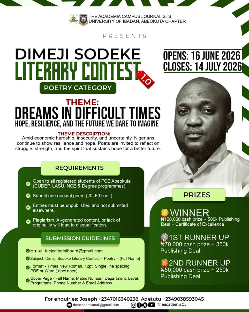 Image of Dimeji Sodeke Literary Contest 1.0 flyer