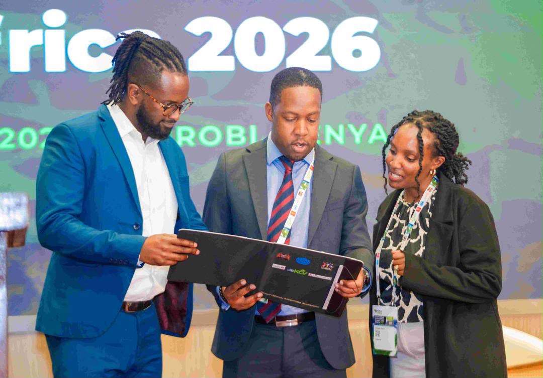 Global Energy Alliance Director for Energy & Opportunity, Africa Chianda Njogu (left), CLASP Senior Manager William Mulehi (center), and CLASP Senior Associate Abby Kuria (right) during the Adaptation Investment Summit held at the Grand Argyle Hotel in Nairobi on 6 July 2026. CLASP has awarded US$1.5 million to 19 productive use appliance companies in Kenya, Nigeria, and Ethiopia through the Productive Use Financing Facility (PUFF) to expand access to income-generating solar appliances for entrepreneurs and small businesses.