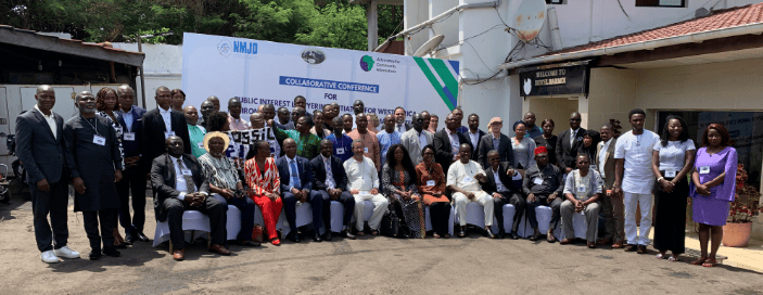 Members of the African Climate Platform ( ACP)  and the Environmental Rights Africa Initiative ( ERA) at their first in-person inaugural meeting in Freetown, Sierra Leone 