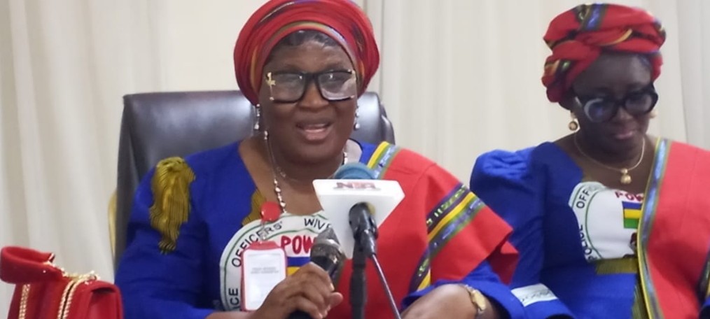 The Police Officers' Wives Association (POWA), Lagos State Command Chairperson, Mrs Adekemi Tijani speaking during the empowerment program on Monday at Ikeja