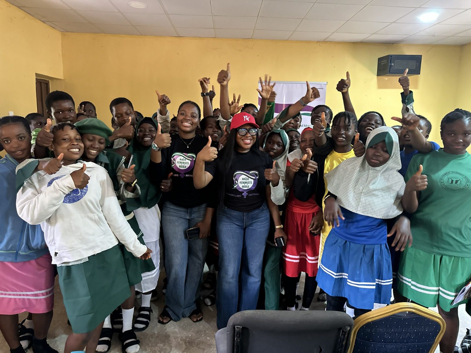 A group photograph of students and facilitators during the training at Apo Secondary School, Abuja. Photo credit: Naija Feminists Media